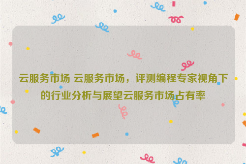 云服务市场 云服务市场，评测编程专家视角下的行业分析与展望云服务市场占有率