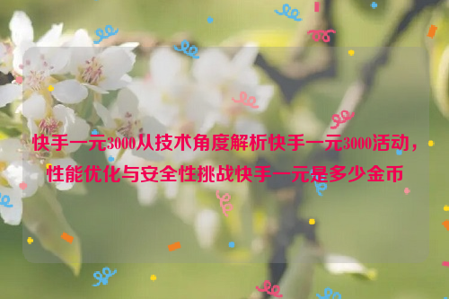 快手一元3000从技术角度解析快手一元3000活动，性能优化与安全性挑战快手一元是多少金币