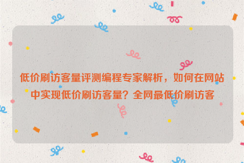 低价刷访客量评测编程专家解析，如何在网站中实现低价刷访客量？全网最低价刷访客