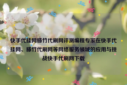 快手代挂网滕竹代刷网评测编程专家在快手代挂网、滕竹代刷网等网络服务领域的应用与挑战快手代刷网下载