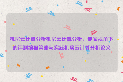 机房云计算分析机房云计算分析，专家视角下的评测编程策略与实践机房云计算分析论文